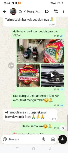 Testimonial Papan Bunga purwokerto